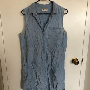 Madewell Chambray Sleeveless Shirt Dress